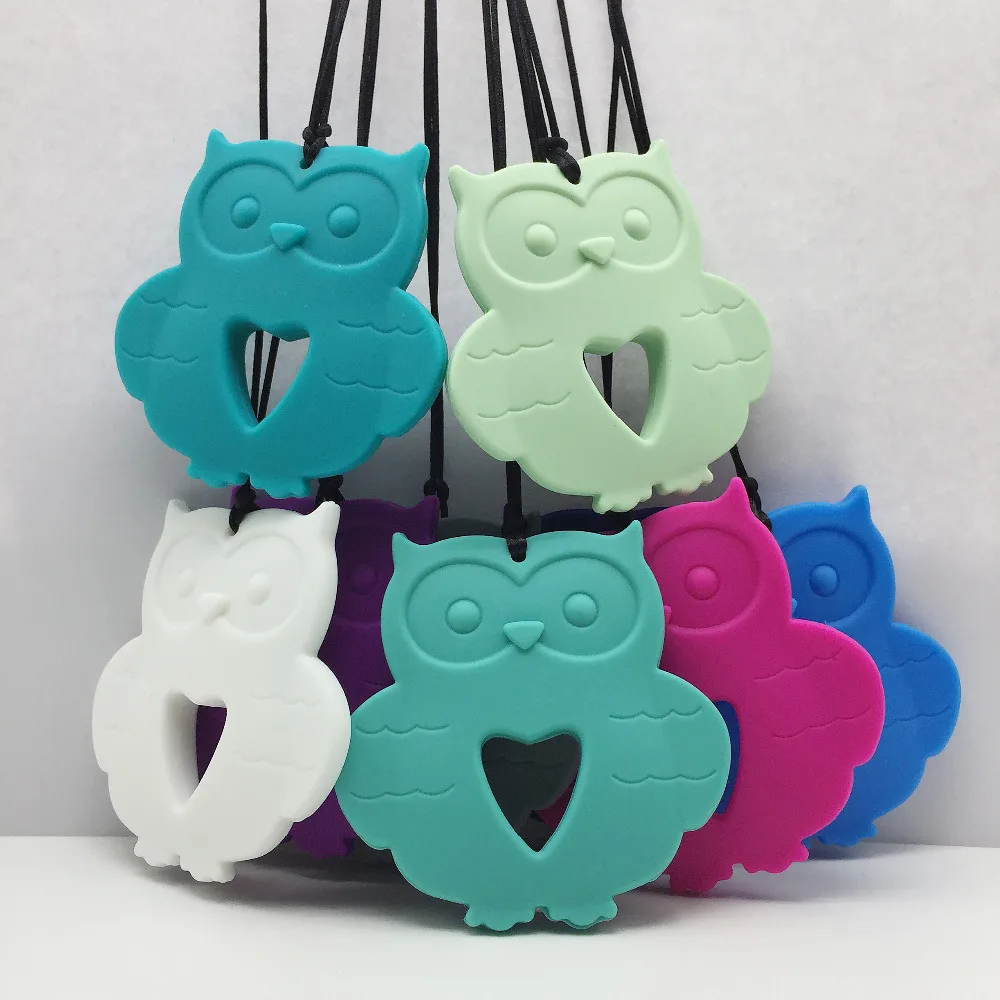 Newest Silicone owl pendant necklace for baby chew ,5pcs/lot of owl chewing teether for baby, Silicone Owl Teether for baby Chew 
Newest Silicone owl pendant necklace for baby chew ,5pcs/lot of owl chewing teether for baby, Silicone Owl Teether for baby Chew