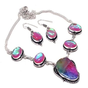 Soalr Quarts,Dichroic Glass Necklace Earing Silver Overlay over Copper , 42cm, FRN0022
Soalr Quarts,Dichroic Glass Necklace Earing Silver Overlay over Copper , 42cm, FRN0022