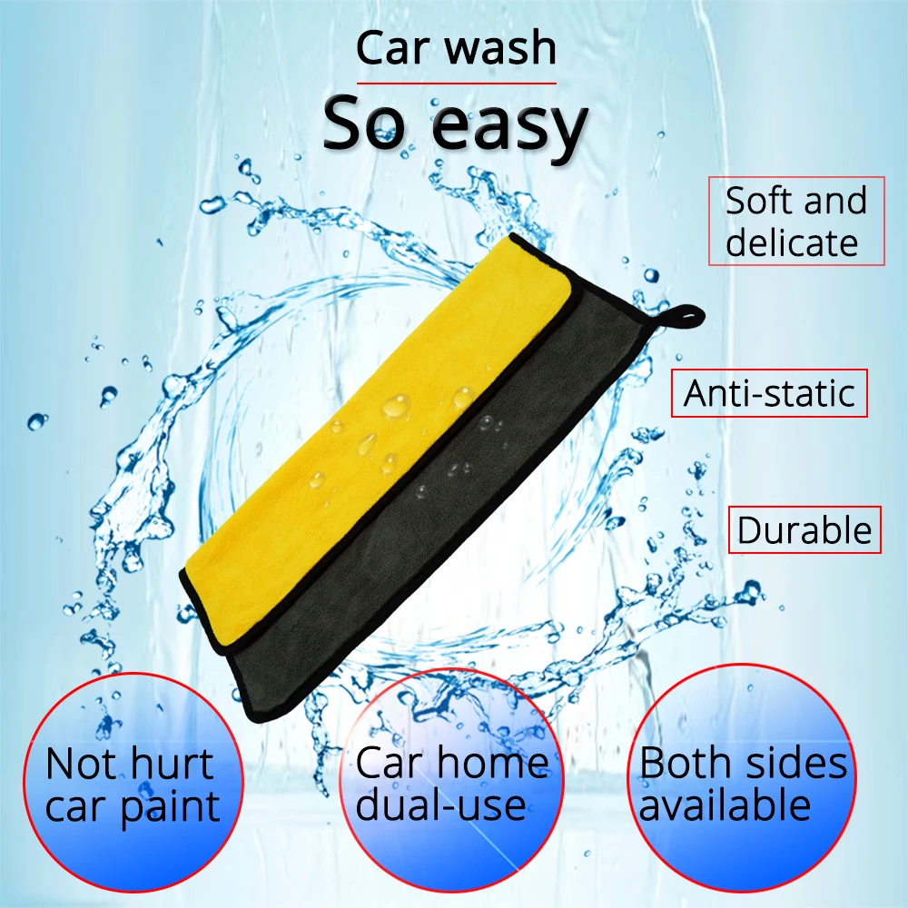 Hviero Auto Care Wash Tools 800gsm 45cmx38/30cmx30cm Thick Plush Microfiber Car Cleaning Car Microfibre Wax Polishing Detailing Towels