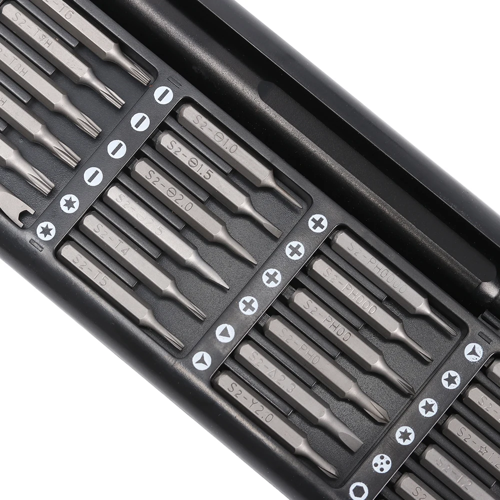 Screwdriver Tool Kit 24 in 1 Precision Magnetic Screwdriver Set for Cell Phone Tablet Compact Repair Maintenance With Alloy Case
Screwdriver Tool Kit 24 in 1 Precision Magnetic Screwdriver Set for Cell Phone Tablet Compact Repair Maintenance With Alloy Case