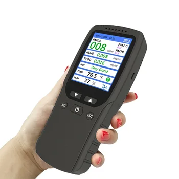 HCHO PM1.0 PM2.5 PM10 Monitor TVOC Formaldehyd Detector Temperature Hygrometer Air Quality Gas Monitor Gas Analyzer
HCHO PM1.0 PM2.5 PM10 Monitor TVOC Formaldehyd Detector Temperature Hygrometer Air Quality Gas Monitor Gas Analyzer