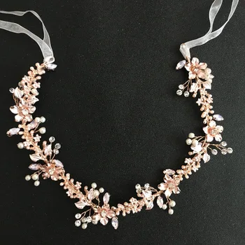 SLBRIDAL Rose Gold Crystal Rhinestones Pearls Floral Wedding Hair accessories Hairband Bridal Headband Bridesmaids Jewelry Women
SLBRIDAL Rose Gold Crystal Rhinestones Pearls Floral Wedding Hair accessories Hairband Bridal Headband Bridesmaids Jewelry Women