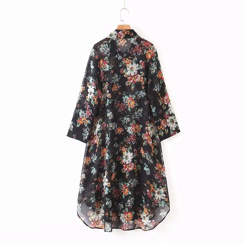 CS205 Summer Womens Floral Print Chiffon Long Blouse Beach Sunscreen Shirts Semi-sheer Tops
CS205 Summer Womens Floral Print Chiffon Long Blouse Beach Sunscreen Shirts Semi-sheer Tops
