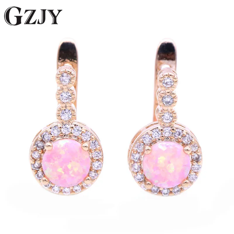 GZJY Fashion Jewelry Charming Round Fire Opal&Zircon Champagne Gold Color korean Earrings For Women Wedding Party Jewelry Gift
GZJY Fashion Jewelry Charming Round Fire Opal&Zircon Champagne Gold Color korean Earrings For Women Wedding Party Jewelry Gift