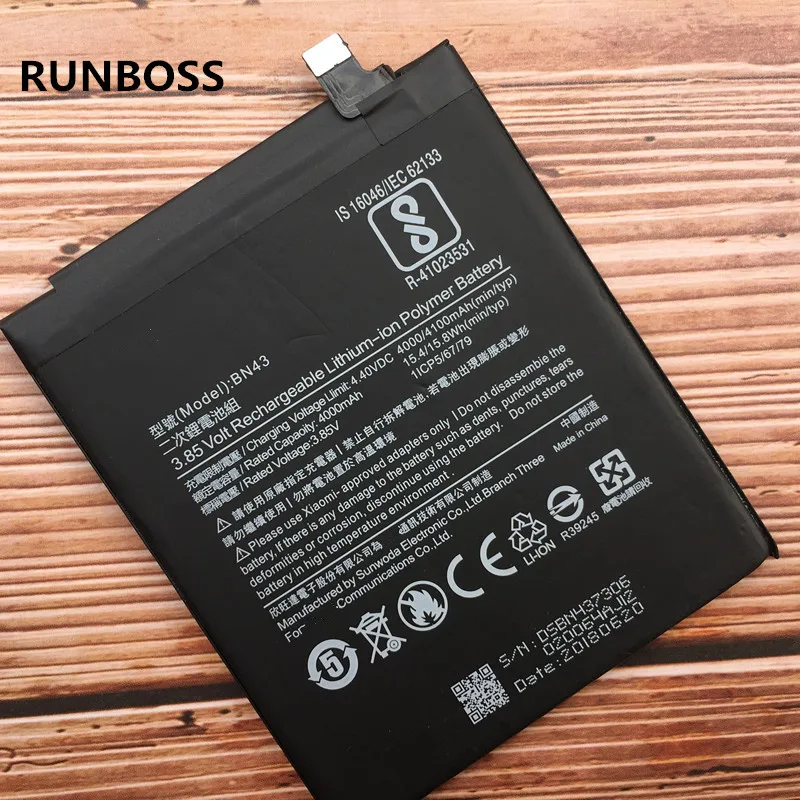 100% New Original 4100mAh BN43 Battery For Xiaomi Redmi Note 4X 3G+32G / For Redmi Note 4 Global Snapdragon 625
100% New Original 4100mAh BN43 Battery For Xiaomi Redmi Note 4X 3G+32G / For Redmi Note 4 Global Snapdragon 625