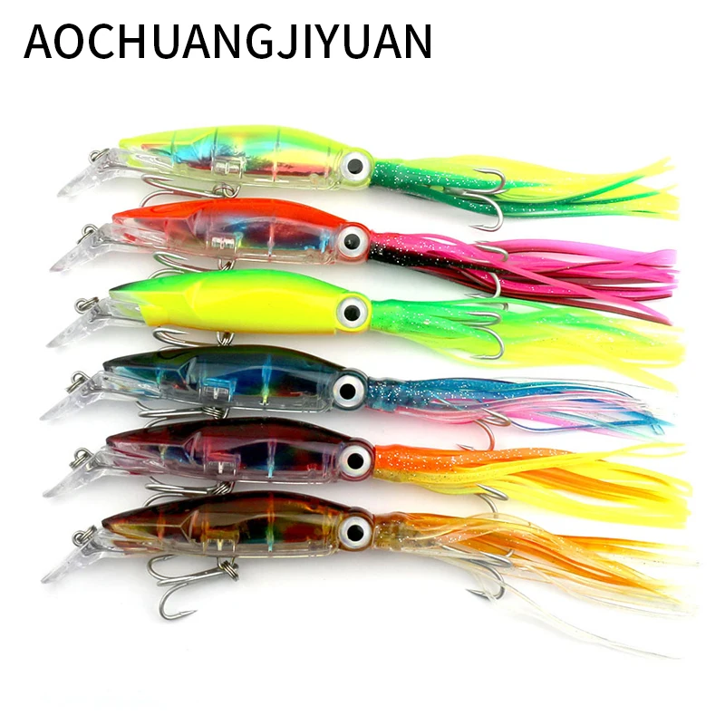 

6 Color Fishing Lure Isca Crankbait Swimbait Bait 14cm 42g Fake Fish Lures With Hooks Fishing Tackle Tool squid