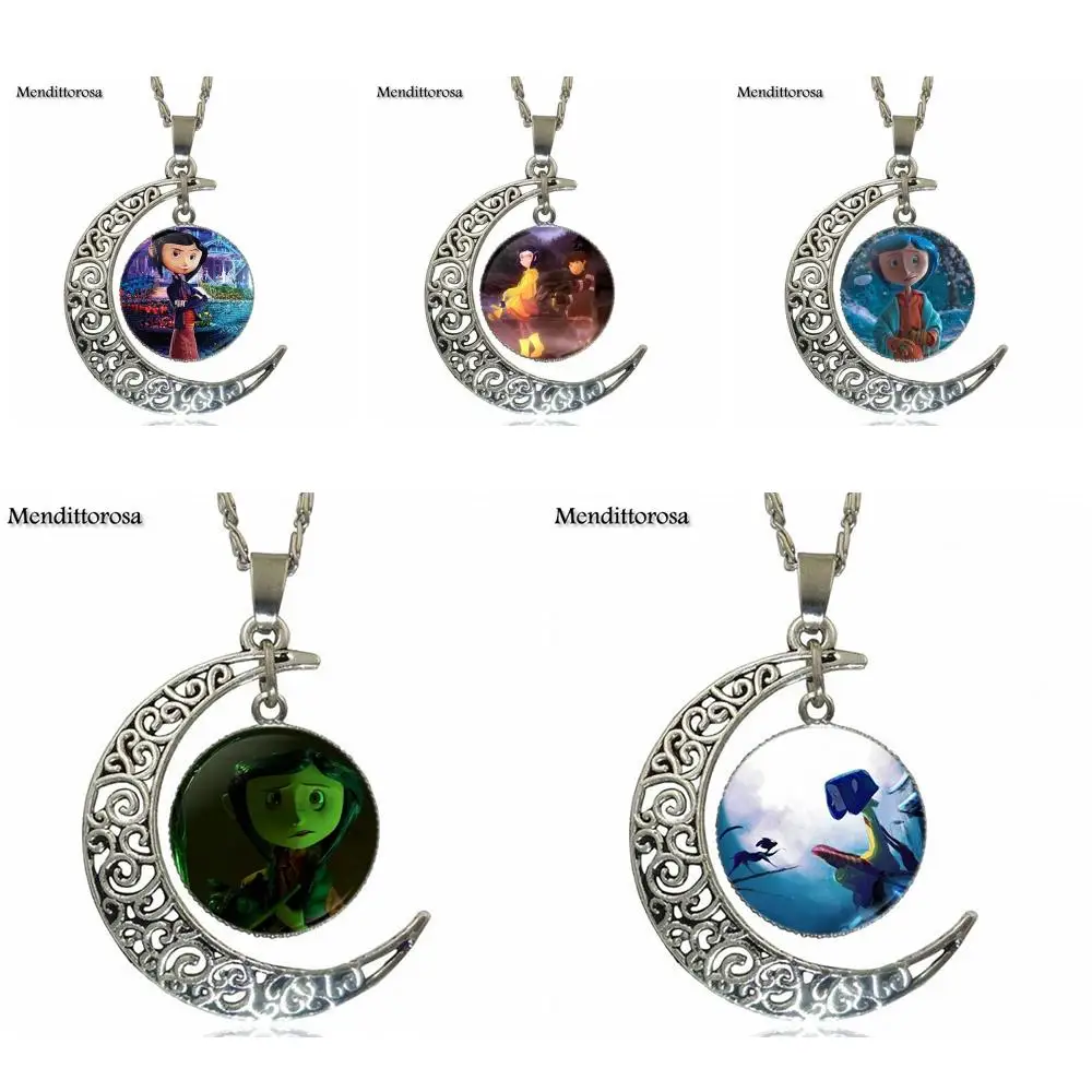 For Girls Best Gift Coraline y la Puerta Secreta Silver Color Glass Cabochon With Hollow Out Moon Shaped Pendant Choker Necklace
For Girls Best Gift Coraline y la Puerta Secreta Silver Color Glass Cabochon With Hollow Out Moon Shaped Pendant Choker Necklace