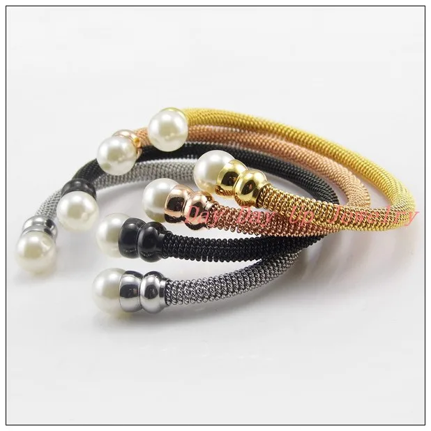 New Fashion Artificial Pearls Jewelry 316L Stainless Steel Silver&Gold&Black&Rose Gold Wire Chain Womens Girls Bracelet Bangle
New Fashion Artificial Pearls Jewelry 316L Stainless Steel Silver&Gold&Black&Rose Gold Wire Chain Womens Girls Bracelet Bangle