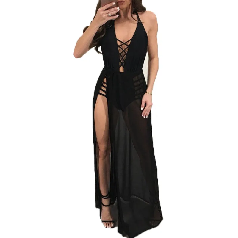 Sexy Womens Lace Evening Party Backless Long Maxi Dress Deep V Neck Transperent Beach Mesh Dresses Black White Loose Clothes
Sexy Womens Lace Evening Party Backless Long Maxi Dress Deep V Neck Transperent Beach Mesh Dresses Black White Loose Clothes