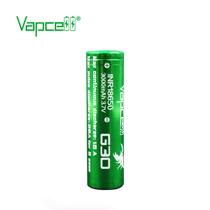 Free shipping Vapcell 18650 3000MAH 15A / 35A li-ion rechargeable batteries Rewrap G30 3.7 volt battery for box mod
Free shipping Vapcell 18650 3000MAH 15A / 35A li-ion rechargeable batteries Rewrap G30 3.7 volt battery for box mod