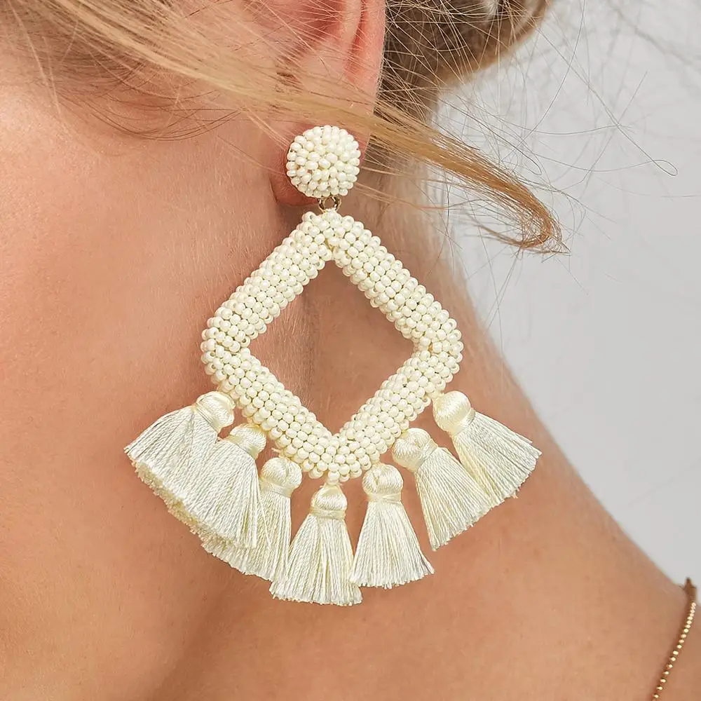 Handmade Beads Tassel Earrings For Women Bohemian Bead Statement Fringe Dangle Earrings Beach Accessories Jewelry UKEN
Handmade Beads Tassel Earrings For Women Bohemian Bead Statement Fringe Dangle Earrings Beach Accessories Jewelry UKEN