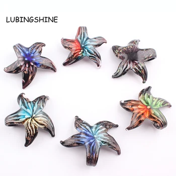 Women Star Lampwork Murano Glass Pendant Flower Starfish Charms for Female Jewelry Making Gifts pingente de vidro C321
Women Star Lampwork Murano Glass Pendant Flower Starfish Charms for Female Jewelry Making Gifts pingente de vidro C321