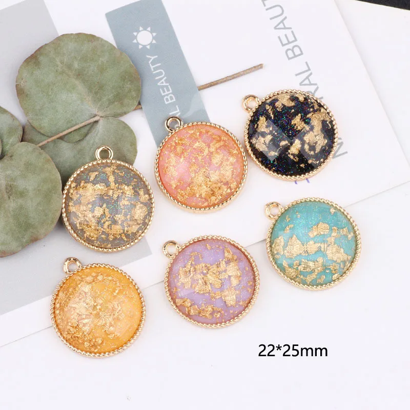 10pcs 22*25mm Zinc Alloy Multicolor Flash Gold Foil Round Earrings Charms Pendant For DIY Earrings Jewelry Making Accessories
10pcs 22*25mm Zinc Alloy Multicolor Flash Gold Foil Round Earrings Charms Pendant For DIY Earrings Jewelry Making Accessories