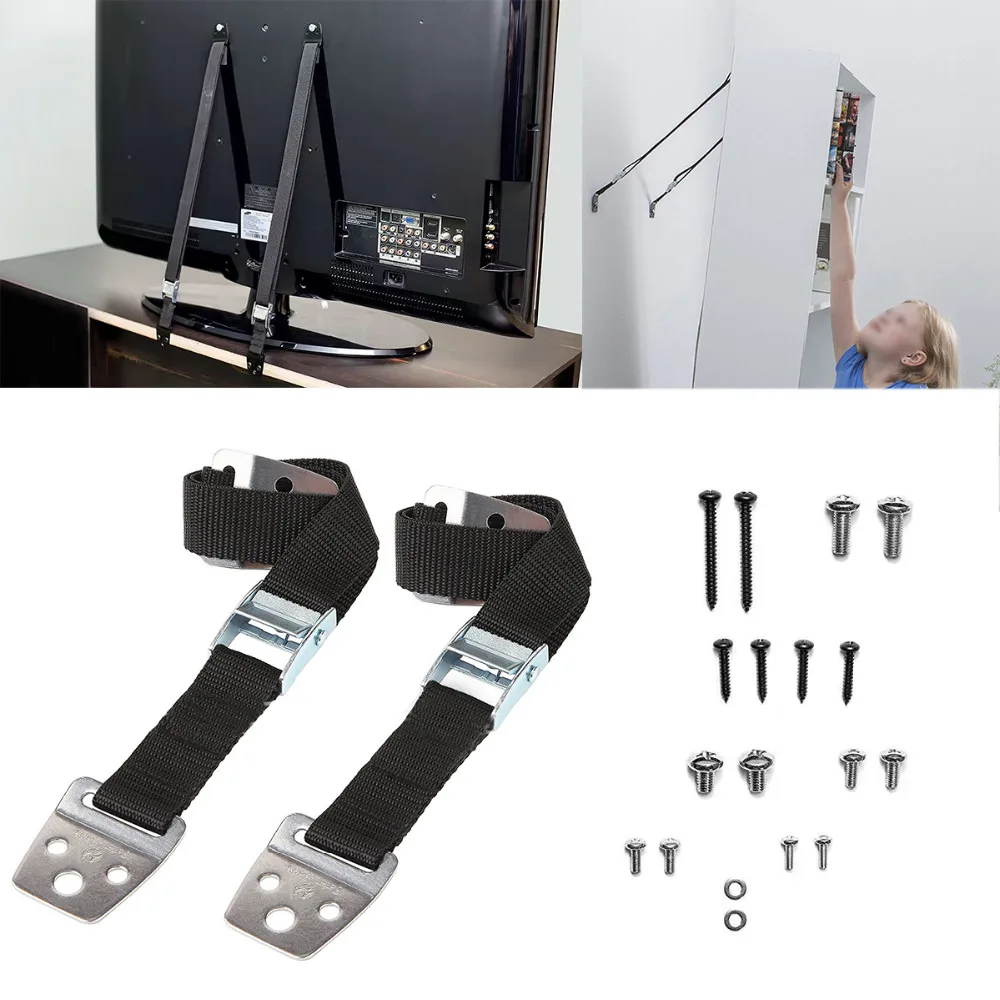 2pcs/lot Baby Safety Anti-Tip Straps for Flat TV and Furniture Wall Strap Child Lock Protection From Children Products for Kids
2pcs/lot Baby Safety Anti-Tip Straps for Flat TV and Furniture Wall Strap Child Lock Protection From Children Products for Kids