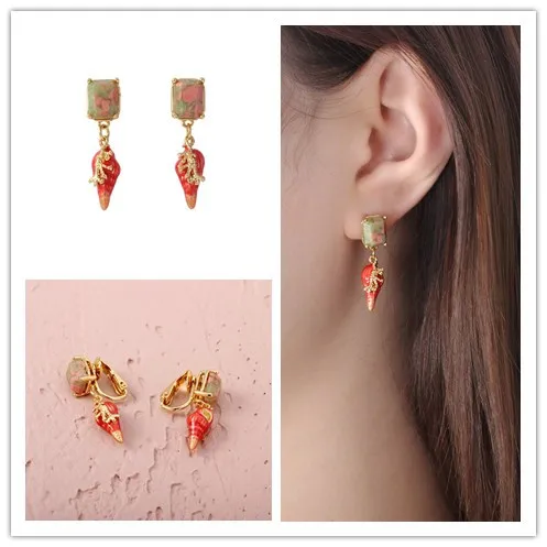 Free shipping 19 new underwater ancient city series red conch square jewel ear stud ear clips female
Free shipping 19 new underwater ancient city series red conch square jewel ear stud ear clips female