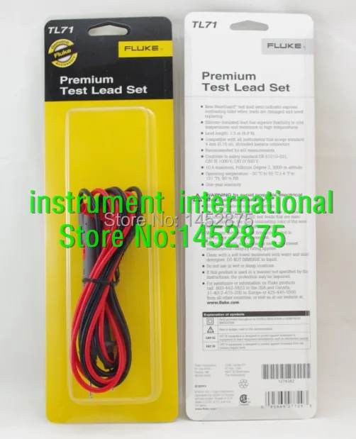 Fluke TL71 Hard Point Test Leads \ Digital Meter Probes !!! New in Box !!! use for fluke 189 289 187 287!!Free shipping!!
Fluke TL71 Hard Point Test Leads \ Digital Meter Probes !!! New in Box !!! use for fluke 189 289 187 287!!Free shipping!!