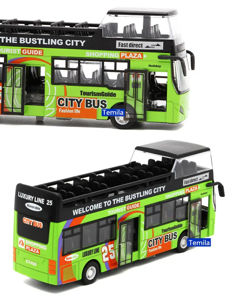 Electronic Sound & Light Double-decker sightseeing bus car Alloy model City tour bus with open door collection model kids gift
Electronic Sound & Light Double-decker sightseeing bus car Alloy model City tour bus with open door collection model kids gift