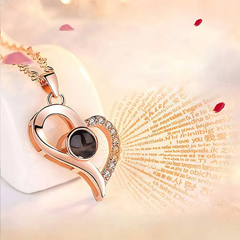 Hot 520 Heart-Shaped Projection Pendant Necklaces One Hundred 100 of Language I LOVE YOU Crystal Necklace Choker Girl Gift
Hot 520 Heart-Shaped Projection Pendant Necklaces One Hundred 100 of Language I LOVE YOU Crystal Necklace Choker Girl Gift