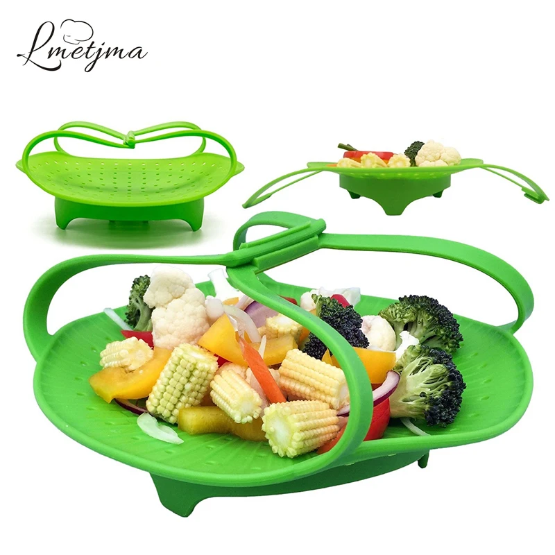 LMETJMA Silicone Steamer Basket With Handle Kitchen Heat Resistant Steamer Folding Fruit Basket Anti-Slip Steaming Rack KC0817-5
LMETJMA Silicone Steamer Basket With Handle Kitchen Heat Resistant Steamer Folding Fruit Basket Anti-Slip Steaming Rack KC0817-5