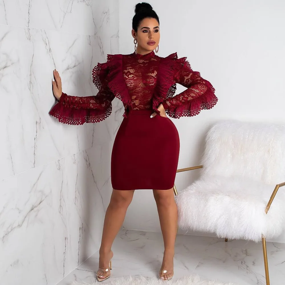 Women Lace Sheer Mesh Bodycon Sexy Dress Female Club Outfit Ruffle Sleeve Midi Vintage Woman Dress Party Elegant Vestidos 2018
Women Lace Sheer Mesh Bodycon Sexy Dress Female Club Outfit Ruffle Sleeve Midi Vintage Woman Dress Party Elegant Vestidos 2018