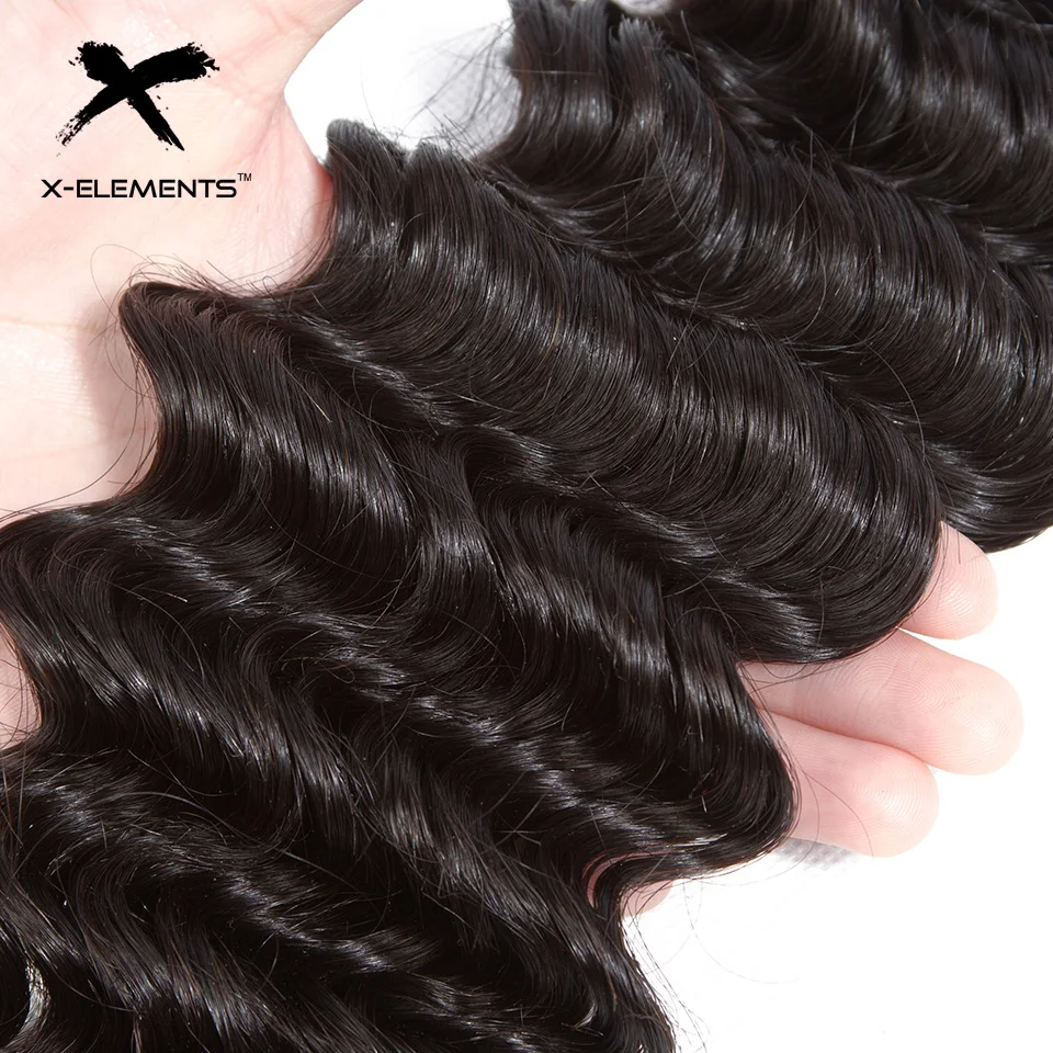 X-Elements Brazilian Deep Wave Hair 134 Bundles Deals Natural Color Human Hair Extensions 8-26 Non Remy Hair Weave Bundles (18)