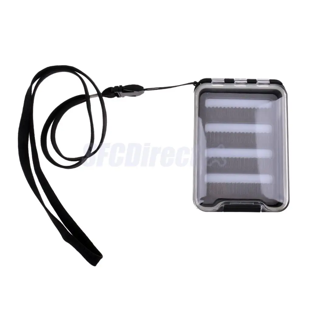 ABS Plastic Waterproof Fly Box Durable Fly Fishing Foam Insert Case Fishing Clear Lid Case Fishing Tackle Storage Case Holder