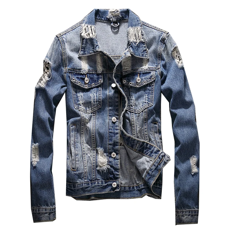 New cotton outerwear jean jacket men Slim Fit Casual Retro denim clothing With Hole Coats Men Fashion
New cotton outerwear jean jacket men Slim Fit Casual Retro denim clothing With Hole Coats Men Fashion