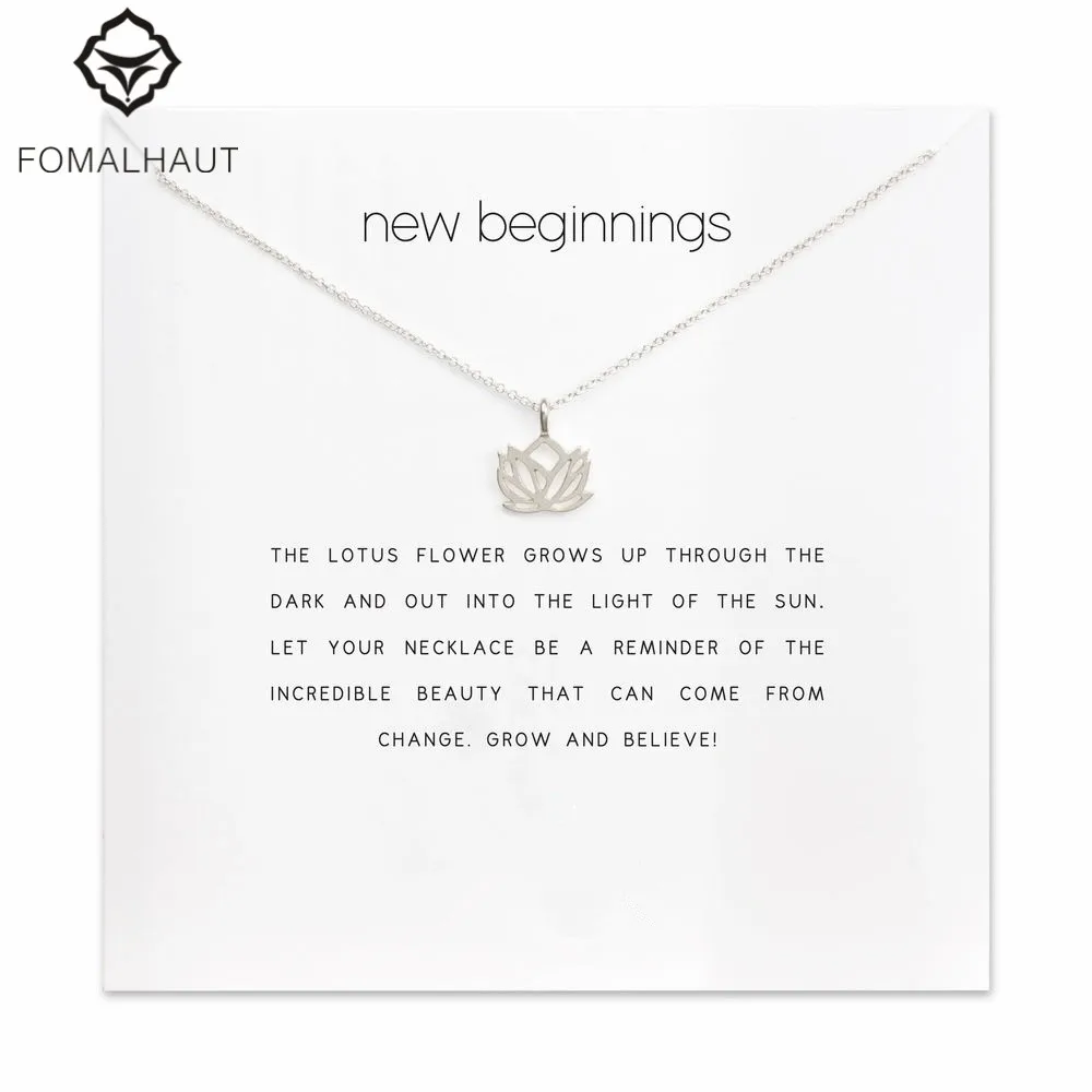 new beginnings lotus Pendant necklace gold plated Clavicle Chains Statement Necklace Women Jewelry
new beginnings lotus Pendant necklace gold plated Clavicle Chains Statement Necklace Women Jewelry