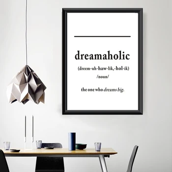 Modern Black and White Dreamaholic Definition Canvas Painting Quotes Wall Art Poster Print for Living Room Home Decor Unframed
Modern Black and White Dreamaholic Definition Canvas Painting Quotes Wall Art Poster Print for Living Room Home Decor Unframed