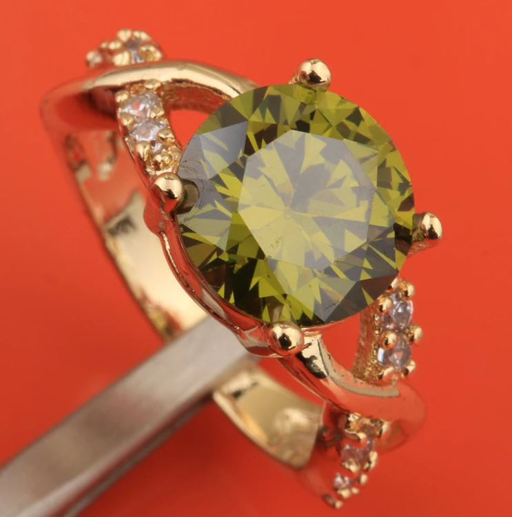 Round Green Olive Peridot White Zircon Gold Filled Wedding Bands Jewelry Ring US# Size 6 / 7 / 8 / 9 S1866
Round Green Olive Peridot White Zircon Gold Filled Wedding Bands Jewelry Ring US# Size 6 / 7 / 8 / 9 S1866