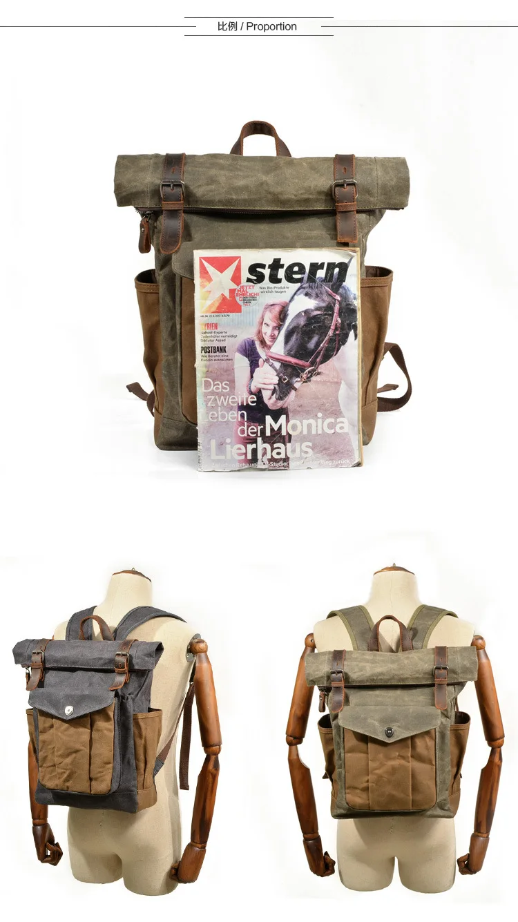 2018 Vintage Men Large capacity Military Oiled Leather Canvas Backpacks School Bags Teenagers Laptop Backpack Duffel Bag Women 2018 Vintage Men Large capacity Military Oiled Leather Canvas Backpacks School Bags Teenagers Laptop Backpack Duffel Bag Women