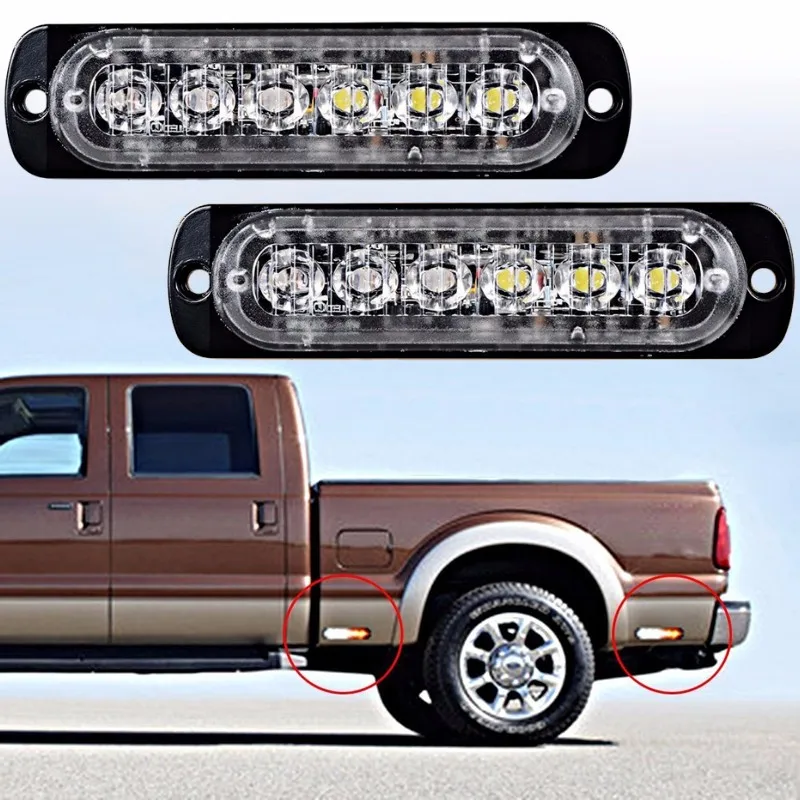 2x6 LED Super Slim Truck flasher fog light lamp Car Emergency warning caution driving daylight Rear Side Strobe hazard indicator
2x6 LED Super Slim Truck flasher fog light lamp Car Emergency warning caution driving daylight Rear Side Strobe hazard indicator