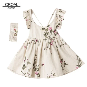 CROAL CHERIE Khaki Flower Dress Sleeveless Cotton And Linen Floral Dress Headband Baby Girl Summer Dresses For Girl Clothes
CROAL CHERIE Khaki Flower Dress Sleeveless Cotton And Linen Floral Dress Headband Baby Girl Summer Dresses For Girl Clothes