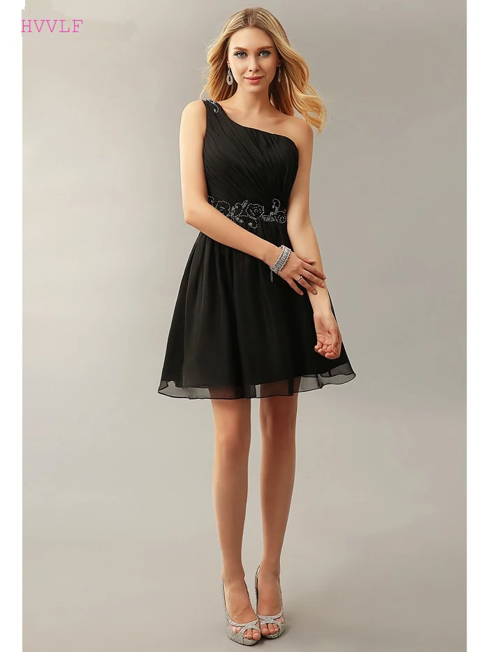 Black 2019 Homecoming Dresses A-line One-shoulder Short Mini Chiffon Beaded Backless Elegant Cocktail Dresses
Black 2019 Homecoming Dresses A-line One-shoulder Short Mini Chiffon Beaded Backless Elegant Cocktail Dresses
