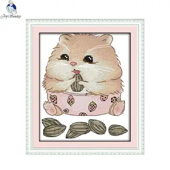 A Hamster Eating Melon Seeds Patterns DIY Handmade Counted Cross stitch kit and Precise Stamped Embroidery set Needlework
A Hamster Eating Melon Seeds Patterns DIY Handmade Counted Cross stitch kit and Precise Stamped Embroidery set Needlework