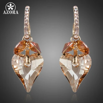AZORA Unique Design Gold Color Heart Stellux Austrian Crystal Drop Earrings TE0058
AZORA Unique Design Gold Color Heart Stellux Austrian Crystal Drop Earrings TE0058