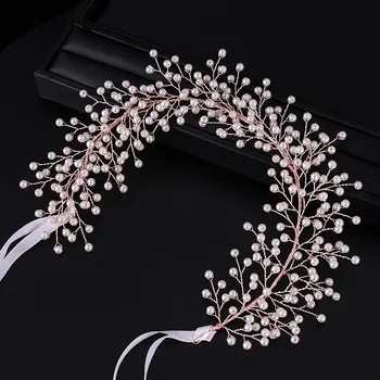Rose Gold Bridal Head Chain Hand-made Pearls Hair Sash Wedding Headbands Head Chain Womens Accessoires SQ374
Rose Gold Bridal Head Chain Hand-made Pearls Hair Sash Wedding Headbands Head Chain Womens Accessoires SQ374