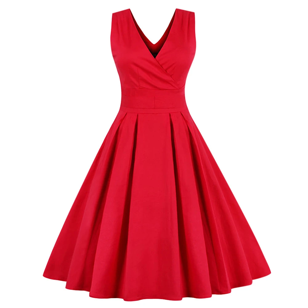 Women Sleeveless Vintage Summer Dress 50s 60s Swing Retro Swing Plus Size M~4XL Cotton Party bowknots Feminino Vestidos
Women Sleeveless Vintage Summer Dress 50s 60s Swing Retro Swing Plus Size M~4XL Cotton Party bowknots Feminino Vestidos