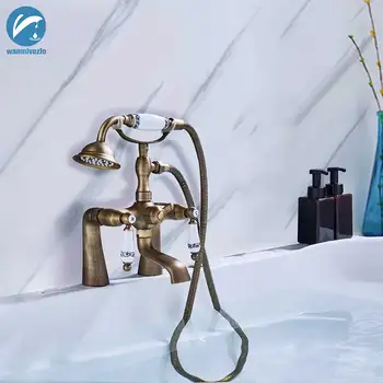 Antique Brass Bathtub Faucet Shower Faucet Dual Crystal Handle Hand shower Mixer Tap Deck Mounted Bath Shower Set Mixer Faucet
Antique Brass Bathtub Faucet Shower Faucet Dual Crystal Handle Hand shower Mixer Tap Deck Mounted Bath Shower Set Mixer Faucet