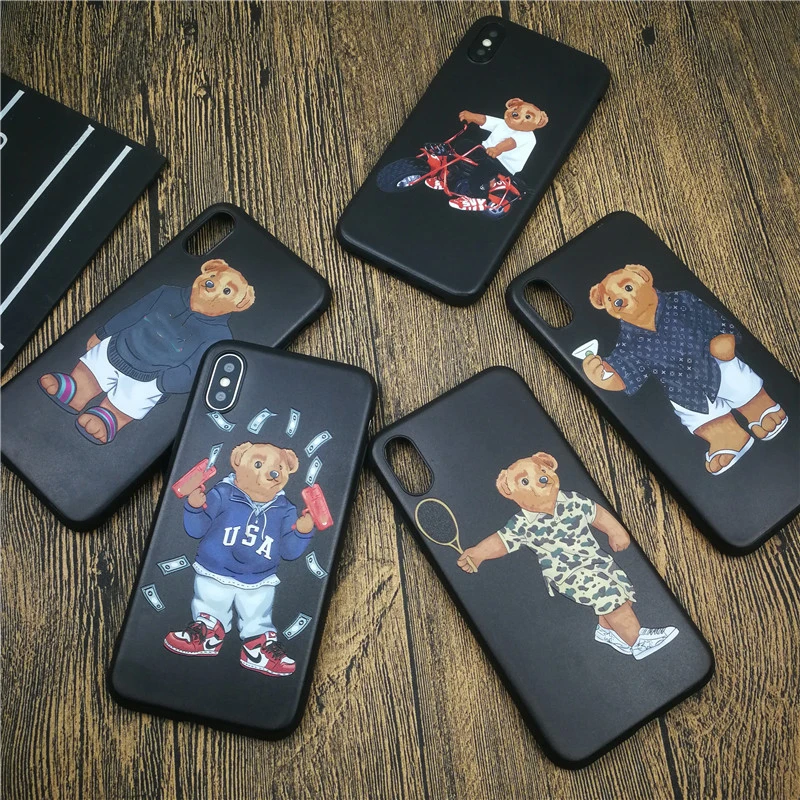 Italy luxury Bear soft phone cover case for iphone X XS MAX XR 8 7 6 6S plus 3D relief silicon fashion cases Couple coque fundas
Italy luxury Bear soft phone cover case for iphone X XS MAX XR 8 7 6 6S plus 3D relief silicon fashion cases Couple coque fundas
