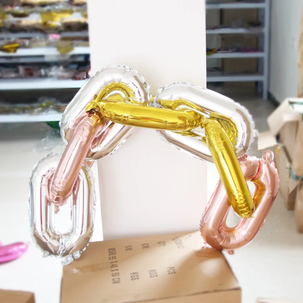 Xxyyzz Diy Large Gold Chain Balloons Rap Hip Hop Style Disco Dance