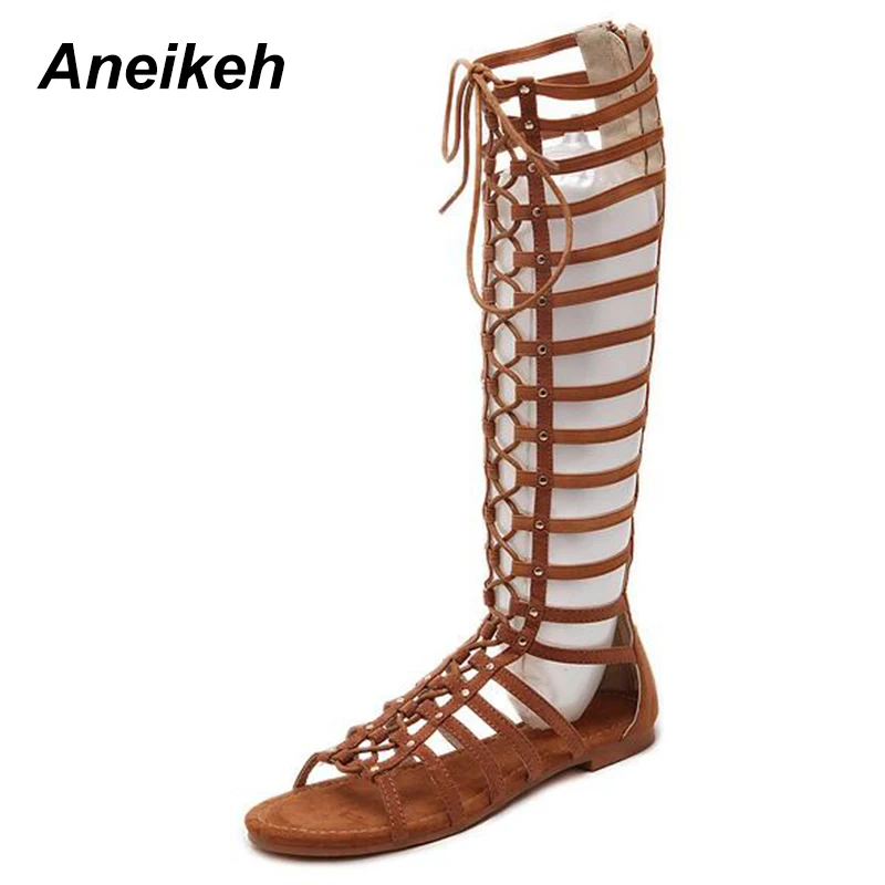 Aneikeh Women Sandals 2018 Sexy Gladiator Sandalias Women Cross-tied Flat Heel Lace Up Cut Outs Hollow Shoes Woman Large Size 41
Aneikeh Women Sandals 2018 Sexy Gladiator Sandalias Women Cross-tied Flat Heel Lace Up Cut Outs Hollow Shoes Woman Large Size 41