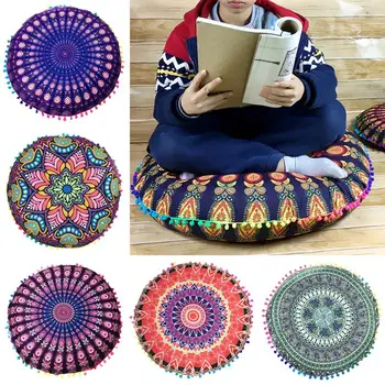 National Stylish Cushion Cover Bohemian Hippie Mandala Round Pillowcase Pouf Cover Floor Cushion Case
National Stylish Cushion Cover Bohemian Hippie Mandala Round Pillowcase Pouf Cover Floor Cushion Case