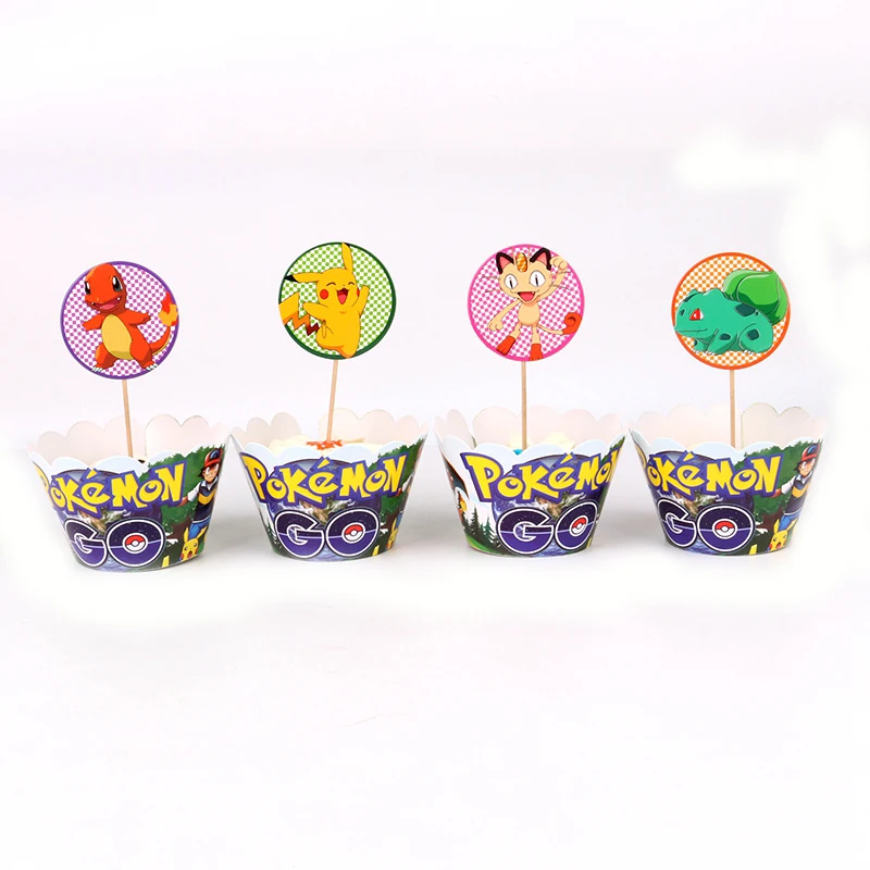 24pcs/lot cartton pokemon go Cupcake Wrappers Toppers Kids Party Birthday Decoration Cake Cups(12 wraps+12 topper)
24pcs/lot cartton pokemon go Cupcake Wrappers Toppers Kids Party Birthday Decoration Cake Cups(12 wraps+12 topper)