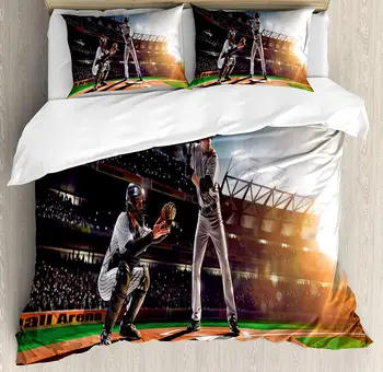 Teen Room Duvet Cover Set Professional Baseball Players in The Stadium Playing The Game Pich Sports Print 4 Piece Bedding
Teen Room Duvet Cover Set Professional Baseball Players in The Stadium Playing The Game Pich Sports Print 4 Piece Bedding