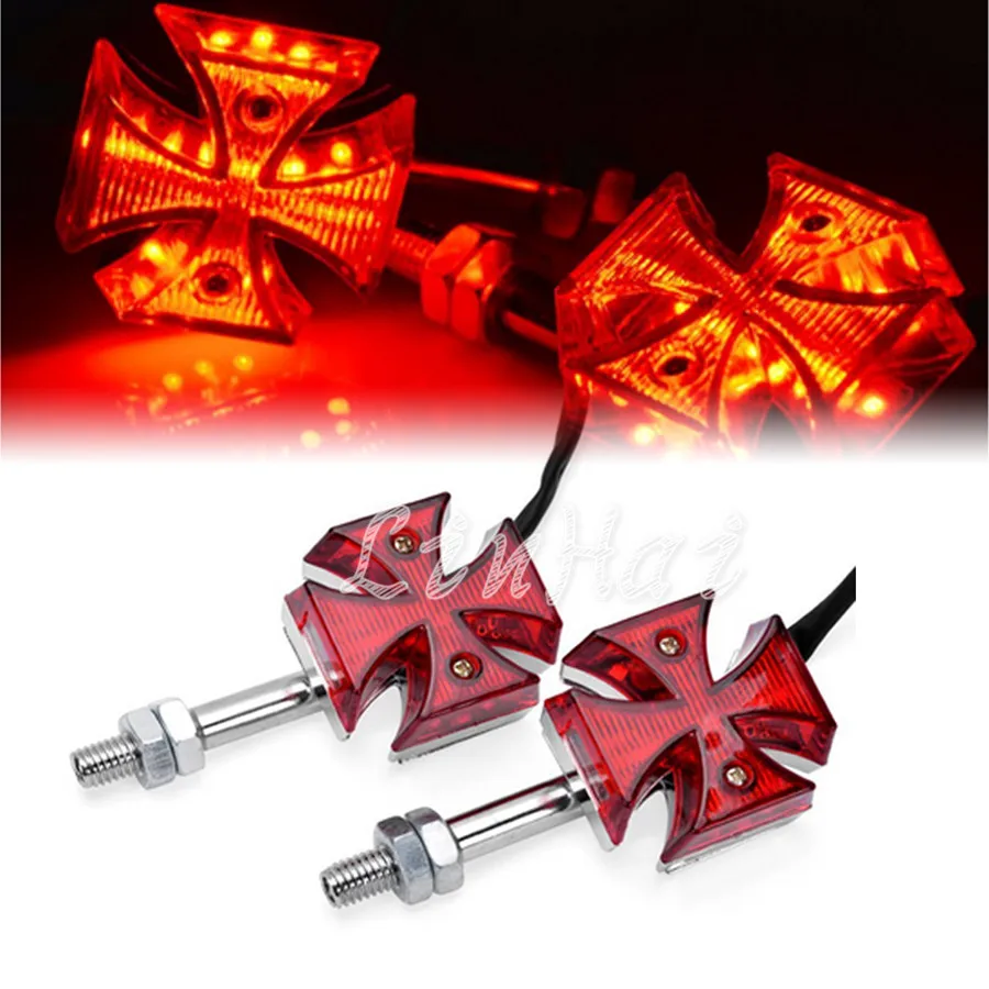 Motorcycle Maltese Cross LED Red Tail light Turn Signal Light indicator For Harley Bobber Chopper Cruiser Custom
Motorcycle Maltese Cross LED Red Tail light Turn Signal Light indicator For Harley Bobber Chopper Cruiser Custom