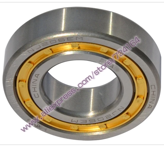 

30mm diameter single row cylindrical roller bearings NJ206EM 30mmX62mmX16mm Brass cage ABEC-5 Machine tool,Rolling mill 36 62 16