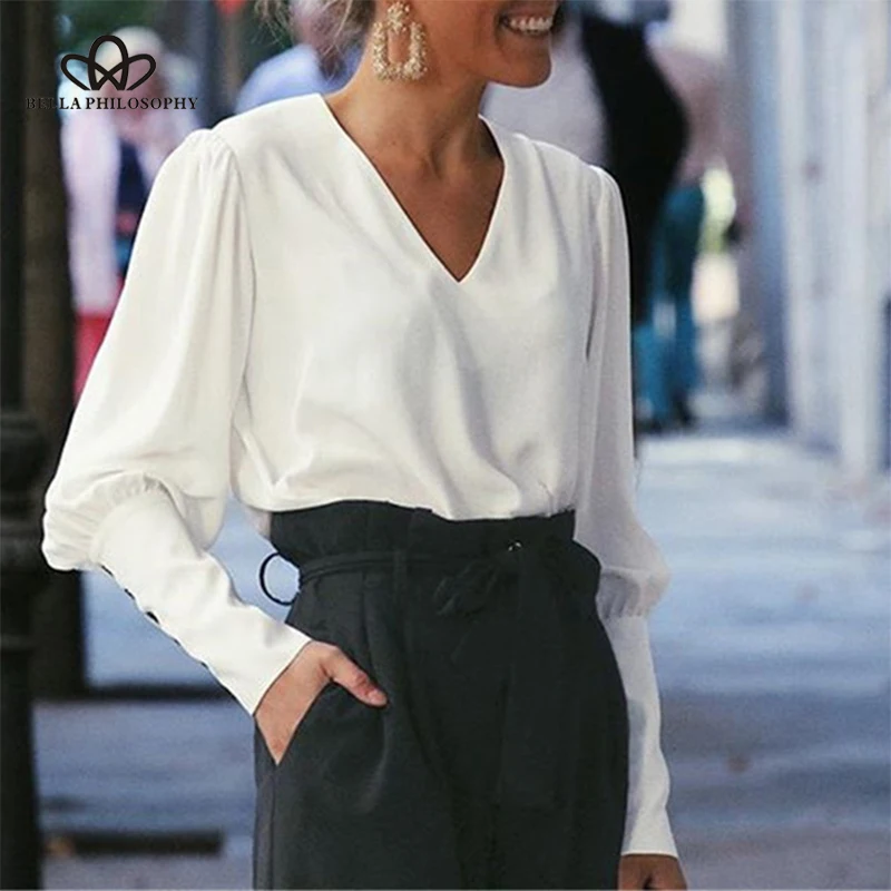 Wonder 2019 new SpringV-neck women blouse Full sleeve button white blouse lady shirt Female office chiffon blouse tops
Wonder 2019 new SpringV-neck women blouse Full sleeve button white blouse lady shirt Female office chiffon blouse tops