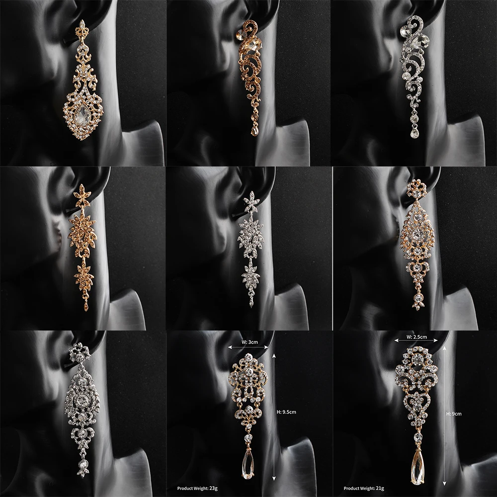 Retro Long Earrings For Women Bridal Elegant Alloy Cristals Drop Earrings High-grade Rhinestone Hollow Ear Ornaments Gifts
Retro Long Earrings For Women Bridal Elegant Alloy Cristals Drop Earrings High-grade Rhinestone Hollow Ear Ornaments Gifts