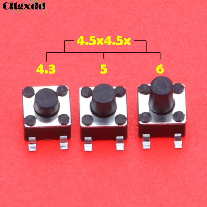 cltgxdd 1pcs 4.5x4.5mm Panel PCB Momentary Tactile Tact Mini Push Button Switch SMD 4pin 4.5x4.5x4.3 / 5 / 6 MM
cltgxdd 1pcs 4.5x4.5mm Panel PCB Momentary Tactile Tact Mini Push Button Switch SMD 4pin 4.5x4.5x4.3 / 5 / 6 MM